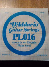 Coarda D&amp;#039;Addario PL016 pentru chitara electrica sau acustica foto