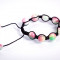 Bra?ara Shamballa din ?iret negru cu bile din jad candy