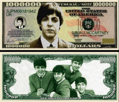 USA 1 Million Dollars Beatles Paul McCartney UNC foto