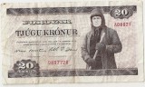 INSULELE FAEROE FEROE 20 KRONUR 1949( 1986) VF