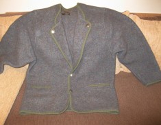 Sacou costum tirolez din lana , sacou vanator , costum vanatoresc masura L foto