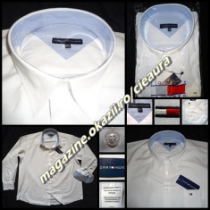 CAMASA ALBA BARBATEASCA 2XL GEN FIRMA TOMMY HILFIGER 100% BBC MANECA LUNGA XXL foto