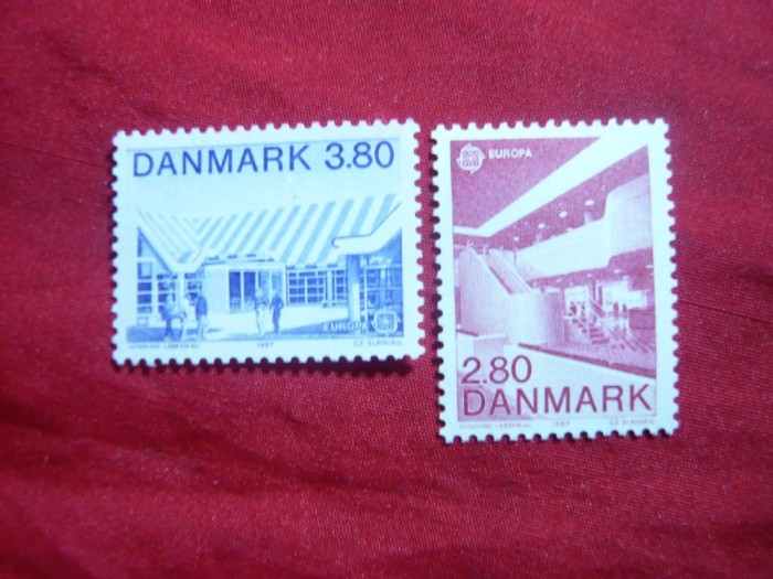 Serie Danemarca 1987 Europa CEPT -Arhitectura , 2 val.