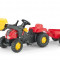 Tractor Cu Pedale Si Remorca Copii Rolly Toys 023127 Rosu