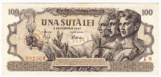 Bancnota 100 lei 5 decembrie 1947 XF/a.UNC(1) foto