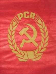 UNICAT!!!Stema comunista Partidului Comunist Roman, secera si ciocanul,  matase | arhiva Okazii.ro