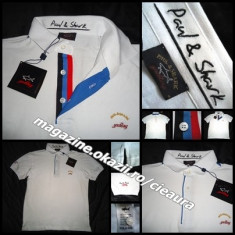 TRICOU 3XL ALB BARBATI FIRMA PAUL&amp;amp;SHARK MANECA SCURTA GULER POLO 100%BUMBAC XXXL foto