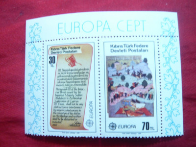 Serie Cipru- Turcia 1982 Europa CEPT - bloc Desene Copii , 2 val. foto