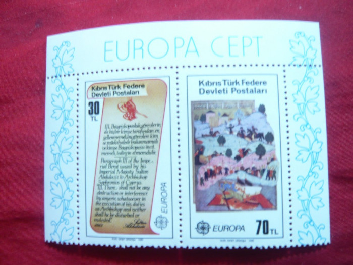 Serie Cipru- Turcia 1982 Europa CEPT - bloc Desene Copii , 2 val.