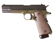KJW M1911 full metal verde CO2 arma airsoft pusca pistol aer comprimat sniper shotgun foto
