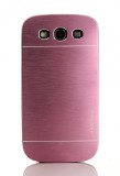 Husa pelicula aluminiu MOTOMO roz - pink Samsung Galaxy S3 i9300 + folie ecran, Negru, Metal / Aluminiu