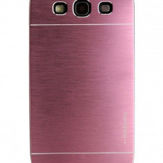 Husa pelicula aluminiu MOTOMO roz - pink Samsung Galaxy S3 i9300 + folie ecran