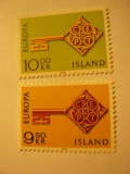 Serie Islanda 1968 Europa CEPT 2 val., Nestampilat