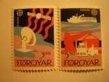 Serie Feroe 1988 Europa CEPT -Transport si Telecomunicatii , 2 val.