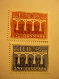 Serie Danemarca 1984 Europa CEPT Posta 2 val., Nestampilat