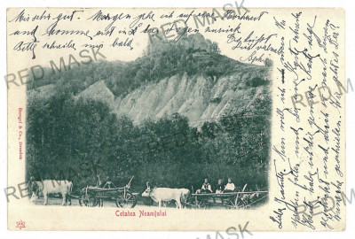 1744 - Cetatea NEAMTULUI, Neamt, ox carts, Litho - old postcard - used - 1902 foto