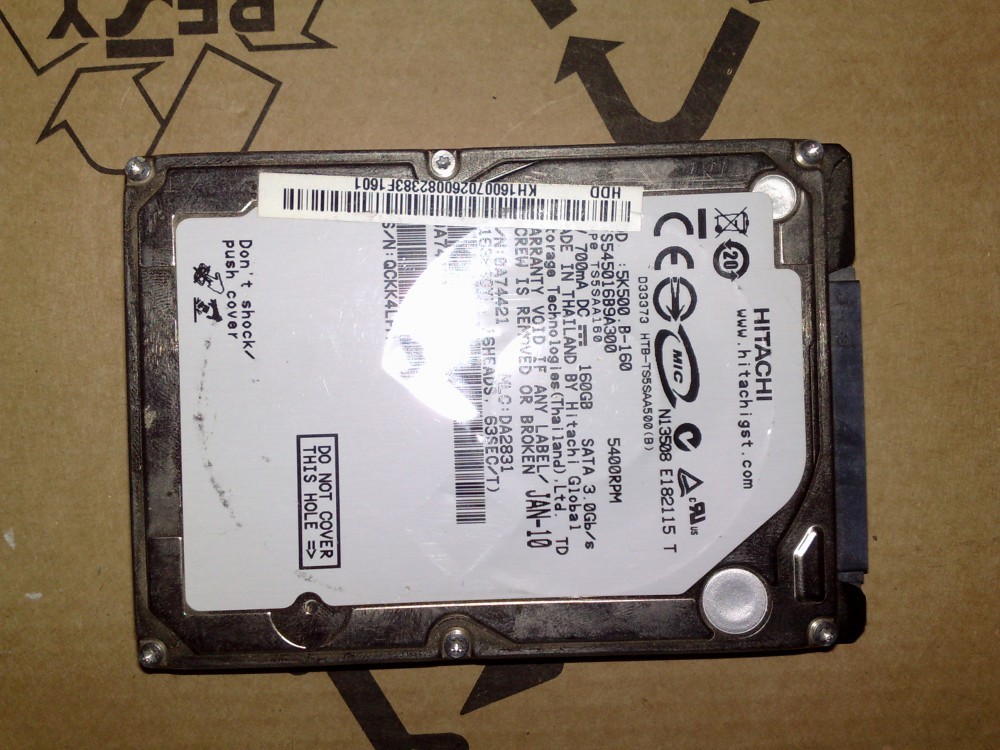 Hard disk Hitachi 160g 2,5' 5K500.B-160 - DEFECT, 100-199 GB, 5400, SATA2 |  Okazii.ro