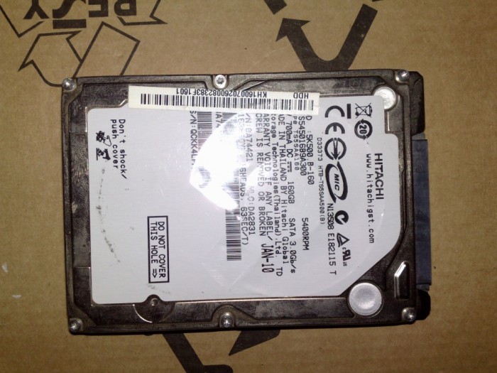 Hard disk Hitachi 160g 2,5&#039; 5K500.B-160 - DEFECT