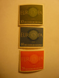 Serie RFG 1960 Europa CEPT , 3 val., Nestampilat