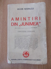 AMINTIRI DIN JUNIMEA- IACOB NEGRUZZI, EDITIE VECHE, 1939 foto