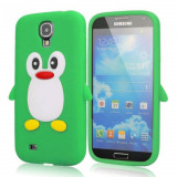 Husa silicon pinguin verde crud Samsung Galaxy S4 i9500 i9505 + folie ecran