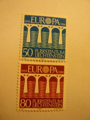 Serie Liechtenstein 1984 Europa CEPT , 2 val. foto