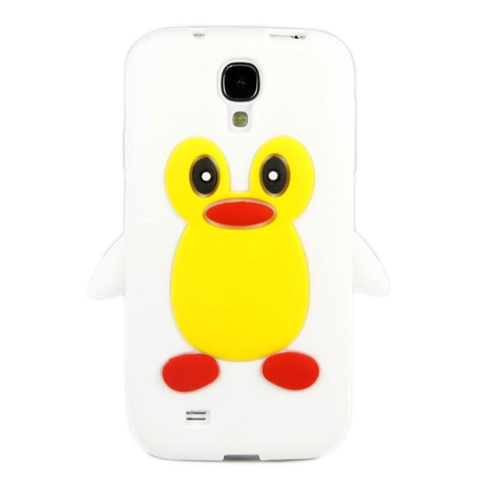 Husa silicon pinguin alb Samsung Galaxy S4 i9500 i9505 + folie ecran foto mare Husa silicon pinguin alb Samsung Galaxy S4 i9500 i9505 + folie ecran foto mare