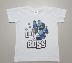 Tricou Minecraft T-Shirt Like A Boss !!! 4-6 ani+ CADOU BRATARA foto