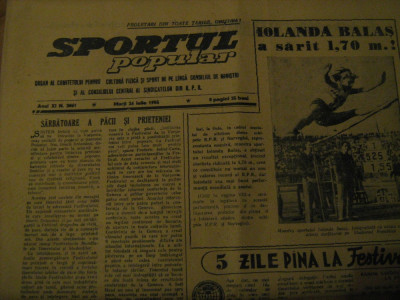 Sportul Popular, marti 26 iulie 1955 foto