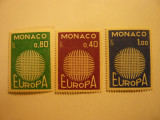 Serie Monaco 1970 Europa CEPT 3 val., Nestampilat