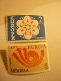 Serie Andorra 1973 Europa CEPT , 2 val., Nestampilat