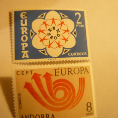 Serie Andorra 1973 Europa CEPT , 2 val.
