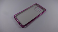 Samsung Galaxy S6 Edge Husa Ultra Slim Silicon Gel Transparenta Bumper Roz foto