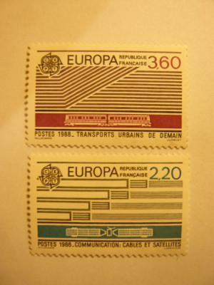 Serie Franta 1988 Europa CEPT Transport si Telecomunicatii 2 val. foto