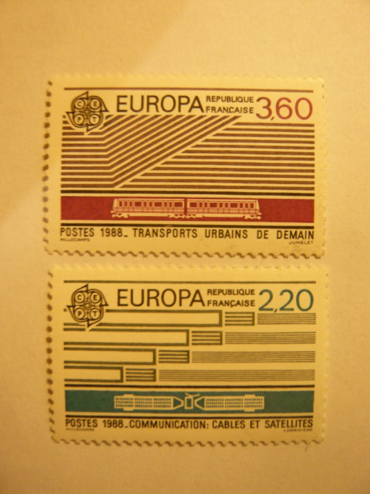 Serie Franta 1988 Europa CEPT Transport si Telecomunicatii 2 val.
