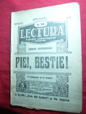 H.Duvernois - Piei , Bestie !-interbelica ,Colectia Lectura foto