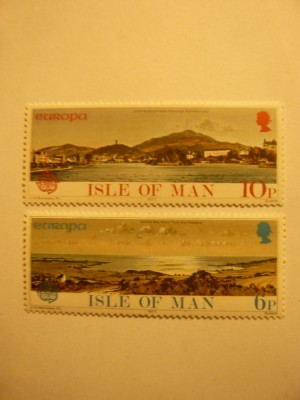 Serie Insula Man 1977 Europa CEPT Peisaje , 2 val. foto