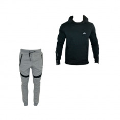 Trening Adidas Originals , Bluza Neagra, Pantaloni Gri, Toate Masurile B630 foto