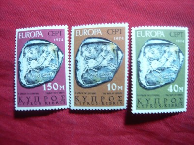 Serie Cipru 1974 Europa CEPT Monede argint , 3 val. foto