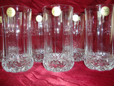 SET / SERVICIU DE 6 PAHARE MASIVE DIN CRISTAL DE FLANDRE - FRANTA foto