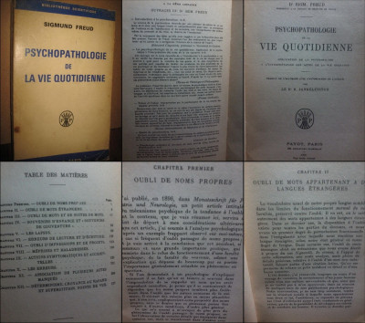 Medicina-SigmundFreud-Psihopatologia Vietii Cotidiene-1966. foto