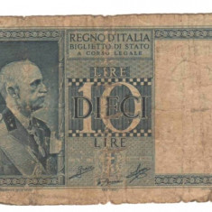 SV * Italia 10 LIRE 1935 / 1939 Benito Mussolini WWII