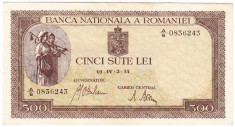 Bancnota 500 lei 2 IV 1941 filigran vertical XF (3) foto