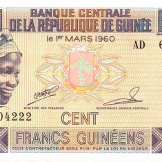 GUINEA █ bancnota █ 100 Francs █ 2012 █ P-35b █ UNC █ necirculata