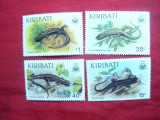 Serie Kiribati 1986 -Fauna-Reptile , 4 val., Nestampilat