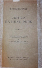 CRITICA RATIUNII PURE - IMMANUEL KANT foto