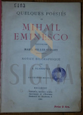 A. VLAHOUTZA ET MARG. MILLER-VERGHY - Quelques Poesies de MIHAIL EMINESCO ( Eminescu ), Bucarest 1910 foto