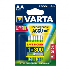 ACUMULATORI VARTA R6 AA, 2 BUC / SET, BATERII REINCARCABILE Ni-MH, 2600 mAh foto