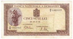 Bancnota 500 lei 2.IV.1941 filigran vertical (6) foto