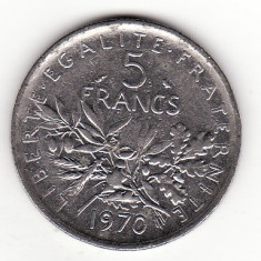 Franta 5 franci 1970, primul an de batere.